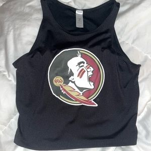 FSU Florida State University Cropped Tank Top w/ Built-In Bra